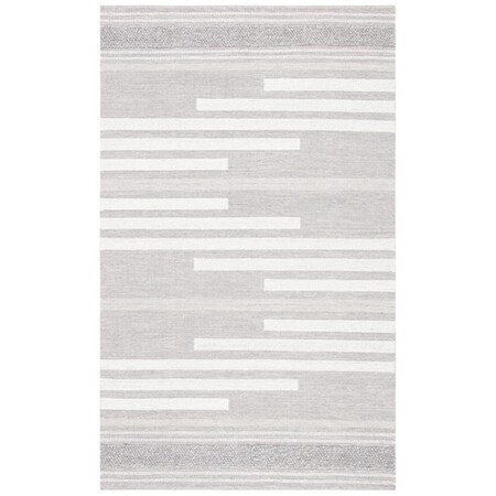 Safavieh 8 x 10 ft. Striped Kilim Contemporary Rectangle Hand Woven Rug Silver & Gray STK505G-8